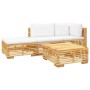 Juego muebles de jardín 4 piezas y cojines madera maciza teca de , Conjuntos de jardín - Ref: Foro24-3100911, Precio: 640,39 ...