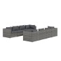 Set de muebles de jardín 9 pzas y cojines ratán sintético gris de , Conjuntos de jardín - Ref: Foro24-3101517, Precio: 1,00 €...