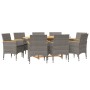 Juego de comedor de jardín 9 piezas con cojines gris de , Conjuntos de jardín - Ref: Foro24-3103599, Precio: 867,18 €, Descue...