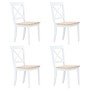 Sillas comedor 4 uds madera maciza caucho blanco y madera claro en Sillas de comedor | Comprar online en Foru.es