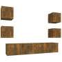 Set de muebles de TV 6 pzas madera contrachapada roble ahumado de , Muebles TV - Ref: Foro24-3114259, Precio: 130,45 €, Descu...