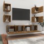 Set de muebles de TV 6 pzas madera contrachapada roble ahumado de , Muebles TV - Ref: Foro24-3114259, Precio: 130,45 €, Descu...