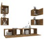 Set de muebles de TV 6 pzas madera contrachapada roble ahumado de , Muebles TV - Ref: Foro24-3114259, Precio: 130,45 €, Descu...