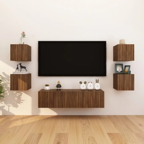 Muebles para TV de pared 8 uds roble marrón 30,5x30x30 cm de , Muebles TV - Ref: Foro24-3120325, Precio: 158,50 €, Descuento: %