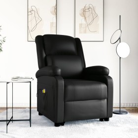 Sillón de masaje elevable cuero sintético negro de , Sillones de masaje eléctricos - Ref: Foro24-3109457, Precio: 312,26 €, D...