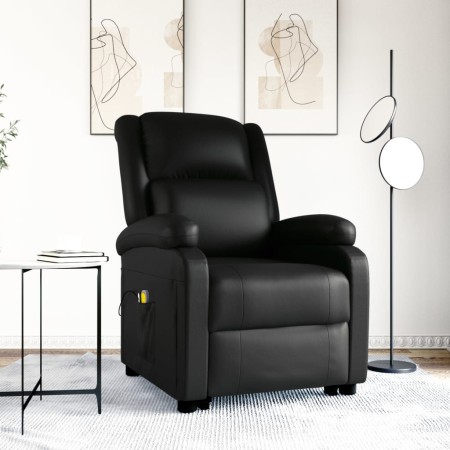 Sillón de masaje elevable cuero sintético negro de , Sillones de masaje eléctricos - Ref: Foro24-3109457, Precio: 312,26 €, D...