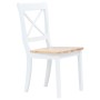 Sillas comedor 4 uds madera maciza caucho blanco y madera claro en Sillas de comedor | Comprar online en Foru.es