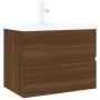 Mueble de baño con lavabo madera contrachapada marrón roble de , Tocadores de baño - Ref: Foro24-3152872, Precio: 205,32 €, D...
