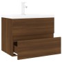 Mueble de baño con lavabo madera contrachapada marrón roble de , Tocadores de baño - Ref: Foro24-3152872, Precio: 205,32 €, D...