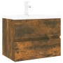 Mueble de baño con lavabo madera contrachapada roble ahumado de , Tocadores de baño - Ref: Foro24-3152870, Precio: 199,35 €, ...