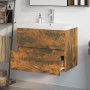 Mueble de baño con lavabo madera contrachapada roble ahumado de , Tocadores de baño - Ref: Foro24-3152870, Precio: 199,35 €, ...