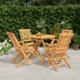 Juego de comedor para jardín 5 piezas madera maciza de teca de , Conjuntos de jardín - Ref: Foro24-3155017, Precio: 478,45 €,...