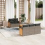 Set de muebles de jardín 6 pzas y cojines ratán sintético gris en Conjuntos de jardín | Comprar online en Foru.es