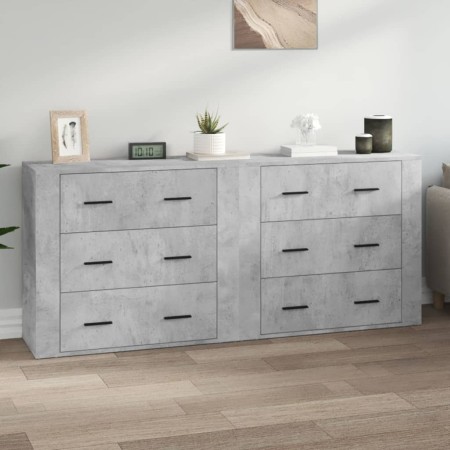 Aparadores 2 uds madera contrachapada gris hormigón de , Aparadores - Ref: Foro24-3185411, Precio: 188,51 €, Descuento: %