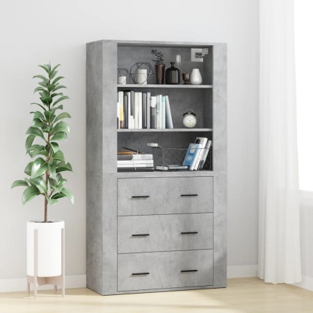 Aparador alto madera contrachapada gris hormigón de , Aparadores - Ref: Foro24-3185395, Precio: 168,61 €, Descuento: %