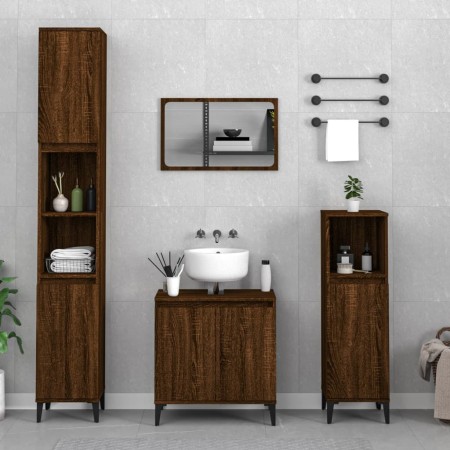 Set de muebles baño 3 pzas madera contrachapada roble marrón de , Muebles de baño - Ref: Foro24-3185596, Precio: 221,31 €, De...