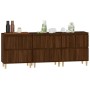 Aparadores 3 uds madera contrachapada marrón roble 60x35x70 cm de , Aparadores - Ref: Foro24-3185774, Precio: 183,59 €, Descu...