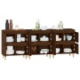 Aparadores 3 uds madera contrachapada marrón roble 60x35x70 cm de , Aparadores - Ref: Foro24-3185774, Precio: 183,59 €, Descu...