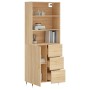 Aparador alto madera contrachapada color roble 69,5x34x180 cm de , Aparadores - Ref: Foro24-3189424, Precio: 157,94 €, Descue...