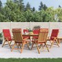 Sillas de jardín reclinables y cojines 6 uds madera maciza teca de , Sillas de jardín - Ref: Foro24-3196499, Precio: 1,00 €, ...
