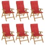 Sillas de jardín reclinables y cojines 6 uds madera maciza teca de , Sillas de jardín - Ref: Foro24-3196499, Precio: 1,00 €, ...