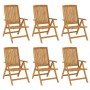 Sillas de jardín reclinables y cojines 6 uds madera maciza teca de , Sillas de jardín - Ref: Foro24-3196499, Precio: 1,00 €, ...