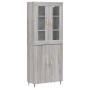 Aparador alto madera contrachapada gris sonoma 69,5x34x180 cm de , Aparadores - Ref: Foro24-3198199, Precio: 155,74 €, Descue...