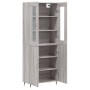 Aparador alto madera contrachapada gris sonoma 69,5x34x180 cm de , Aparadores - Ref: Foro24-3198199, Precio: 155,74 €, Descue...