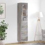 Aparador alto madera contrachapada gris Sonoma 34,5x34x180 cm de , Aparadores - Ref: Foro24-3199231, Precio: 116,97 €, Descue...