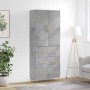 Aparador alto madera contrachapada gris hormigón 69,5x34x180 cm de , Aparadores - Ref: Foro24-3195839, Precio: 166,42 €, Desc...