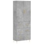 Aparador alto madera contrachapada gris hormigón 69,5x34x180 cm de , Aparadores - Ref: Foro24-3195839, Precio: 166,42 €, Desc...