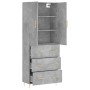 Aparador alto madera contrachapada gris hormigón 69,5x34x180 cm de , Aparadores - Ref: Foro24-3195839, Precio: 166,42 €, Desc...