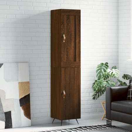 Aparador alto madera contrachapada roble marrón 34,5x34x180 cm de , Aparadores - Ref: Foro24-3200112, Precio: 105,34 €, Descu...