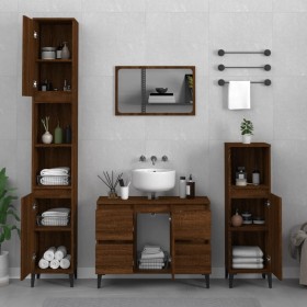 Set de muebles baño 3 pzas madera contrachapada roble marrón de , Muebles de baño - Ref: Foro24-3185612, Precio: 250,23 €, De...