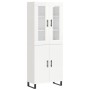 Aparador alto madera contrachapada blanco brillo 69,5x34x180 cm de , Aparadores - Ref: Foro24-3198235, Precio: 186,19 €, Desc...