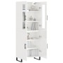 Aparador alto madera contrachapada blanco brillo 69,5x34x180 cm de , Aparadores - Ref: Foro24-3198235, Precio: 186,19 €, Desc...