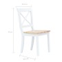 Sillas comedor 4 uds madera maciza caucho blanco y madera claro en Sillas de comedor | Comprar online en Foru.es