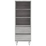 Aparador alto madera contrachapada gris Sonoma 40x36x110 cm de , Aparadores - Ref: Foro24-831514, Precio: 69,39 €, Descuento: %