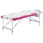 Camilla de masaje plegable 3 zonas aluminio blanco y rosa de , Mesas de masaje - Ref: Foro24-110242, Precio: 188,47 €, Descue...