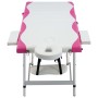 Camilla de masaje plegable 3 zonas aluminio blanco y rosa de , Mesas de masaje - Ref: Foro24-110242, Precio: 188,47 €, Descue...