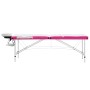 Camilla de masaje plegable 3 zonas aluminio blanco y rosa de , Mesas de masaje - Ref: Foro24-110242, Precio: 188,47 €, Descue...