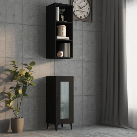Armario de pared madera de ingeniería negro 34,5x32,5x90 cm de , Estantes y estanterías - Ref: Foro24-812484, Precio: 49,51 €...