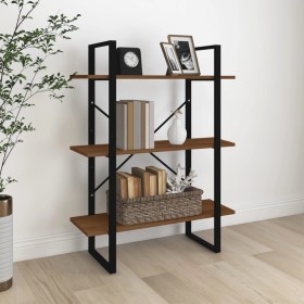 Estantería madera contrachapada roble marrón 80x30x105 cm de , Librerías y estanterías - Ref: Foro24-821317, Precio: 60,79 €,...