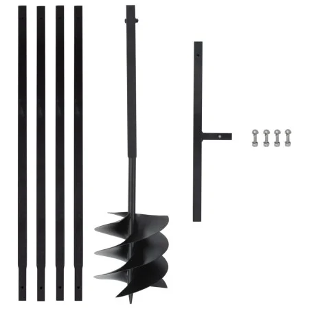Earth drill with handle 250 mm extension tube 4 m steel by vidaXL, Helical augers - Ref: Foro24-3059406, Price: 105,52 €, Dis...