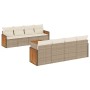 Set de sofás de jardín 9 pzas con cojines ratán sintético beige en Conjuntos de jardín | Comprar online en Foru.es
