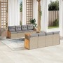 Set de sofás de jardín 9 pzas con cojines ratán sintético beige en Conjuntos de jardín | Comprar online en Foru.es