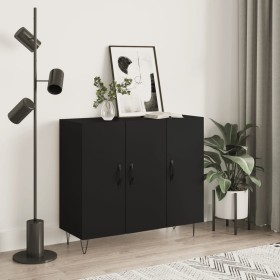 Aparador de madera de ingeniería negro 90x34x80 cm de , Aparadores - Ref: Foro24-828101, Precio: 85,16 €, Descuento: %