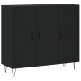 Aparador de madera de ingeniería negro 90x34x80 cm de , Aparadores - Ref: Foro24-828101, Precio: 85,16 €, Descuento: %