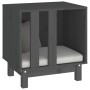Caseta para perros madera maciza de pino gris 50x40x52 cm de , Casetas para perros - Ref: Foro24-822473, Precio: 50,63 €, Des...