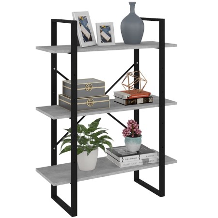 Estantería madera contrachapada gris hormigón 80x30x105 cm de , Librerías y estanterías - Ref: Foro24-806531, Precio: 54,99 €...